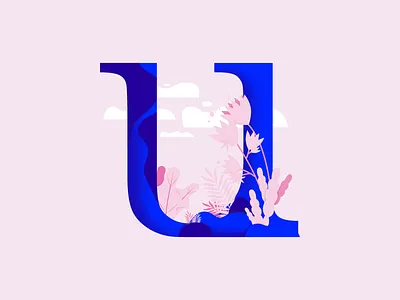36daysoftype • U 2d 2d art 36daysoftype 36daysoftype u affinitydesigner color colorful cute design flat illustration minimal pastels plants typography vector