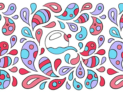 Rainbow World Droplets hand drawn illustration ipadproart