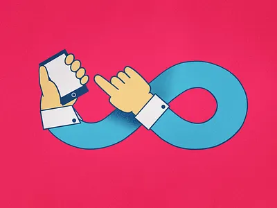 Infinity clicks (WIP) click endless hands illustration loop phone procrastination procreate smartphone tap