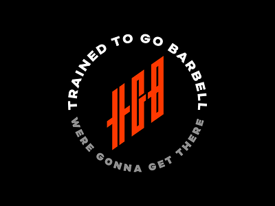 Trained To Go Barbell barbell branding dark fitness graphic design illustration logo typography vector