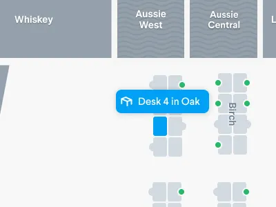 Selected Desk on Floor plan floor plans indoor maps map ui mapbox maps