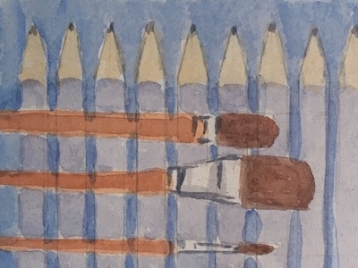 Logo brushes illustration logo pencils watercolor