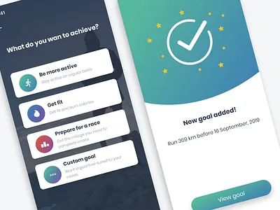 MoveStreak - Add Goal Success add app design feedback fitness app flash message flash messages goal goals ios success success message successful training app ui workout app workout tracker