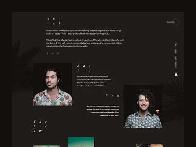 Mirage 2 about about us palms portfolio portfolio page team web