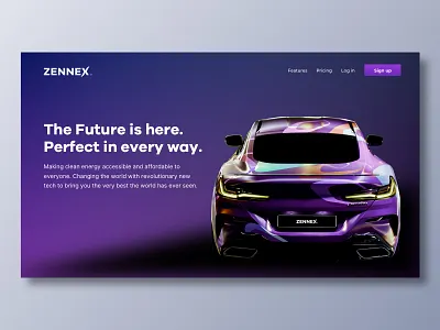 Zennex Cars design typography ui ux web