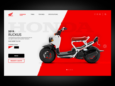 Ruckus Website Concept concept design digital hero honda interaction design prototype ruckus screen ui ux web webdesign website