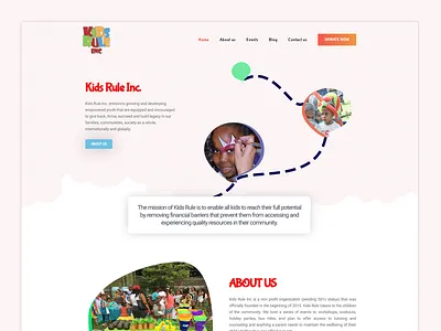 Kids Rule Inc design events events app foundrasing kids kids art kids illustration kids landing page non profit organization web design webdesign website