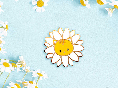 Daisy Cat Pin cat art cute design enamel pin illustration lapelpin