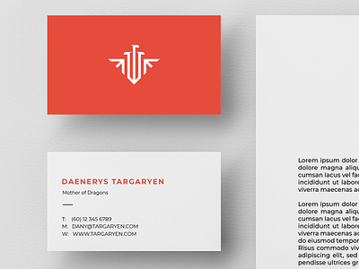Targaryen - Identity Design brand identity brand identity design branding business card letterhead logo logomark minimal minimalism mockup modern name card name card design targaryen type