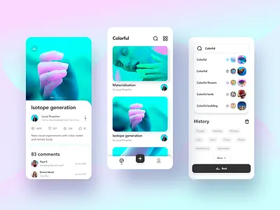 Creative Photography App app color design photo photography sketch ui ux web