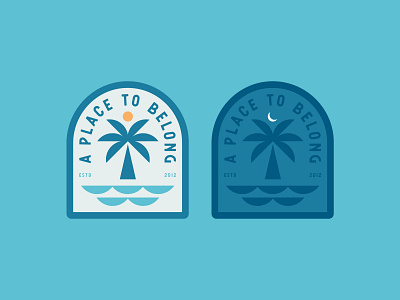 A Place To Belong - Badges badge badge design beach brand brand identity branding illustration logo logo design logo designer logo identity palm palm tree surf vector art vector illustration