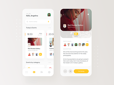 Event Manager App Exploration cards clean description discover event event app explore ios 13 iphone xs search
