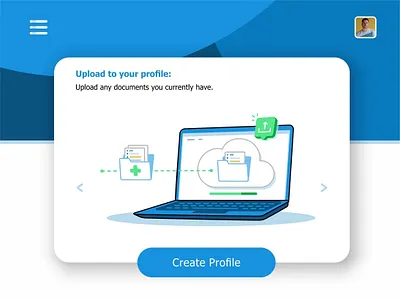 Upload animation create profile data files health health records hospital interface laptop medical message monitor phone settings ui ux upload user visualization