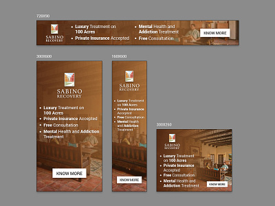 Sabino Recovery Banner Design ad advertisement banner banner ad design google ads illustration instagram banner nisha nisha droch nisha f1