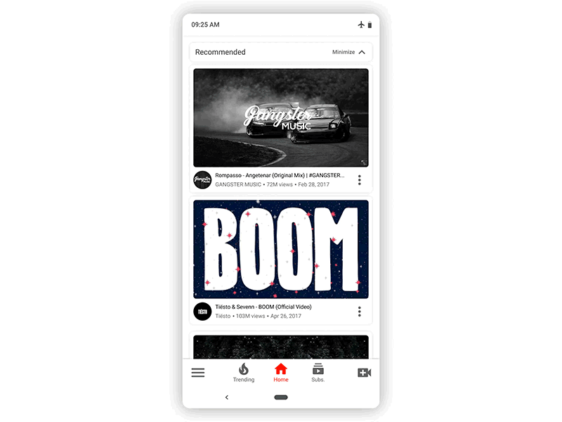 Max and Min. Google YouTube Redesign android animations app google material design mobile ui ux youtube