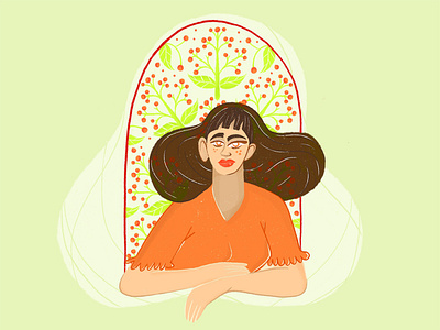 Hey Grrl character character design floral flowers girl illustration procreate woman illustration