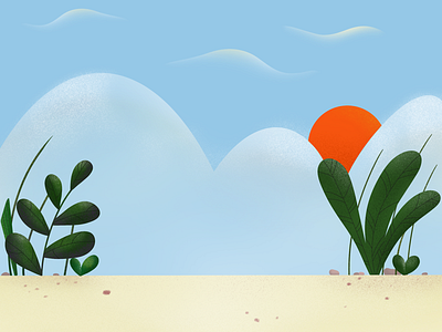 Calmness agency calm chill design drawing etheric illustration leaves meditation minimal mountains nature plant plants procreate relax relaxation skyline summer wind