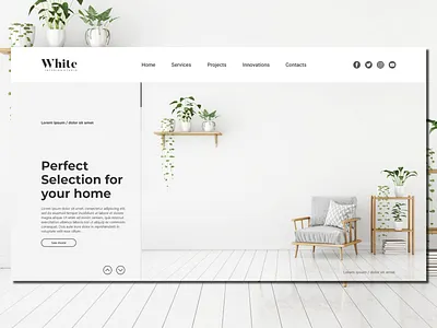 White Interior Design_Landing Page adobe xd architect decoration decorative design designer home house interior interior design perfect photoshop ui uiux ux web webdesign white xd