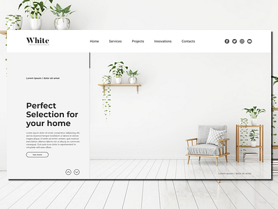 White Interior Design_Landing Page adobe xd architect decoration decorative design designer home house interior interior design perfect photoshop ui uiux ux web webdesign white xd
