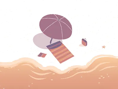 Beach artwork beach chilling holidays illustration lazy sand seashell seashore summer