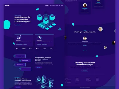 Rocket - Homepage agency blue corporate design divi illustration landing theme design ui ux web design website
