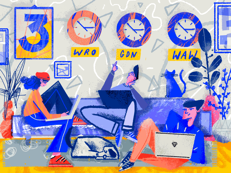 3k on Dribbble!💘 3k cat character designer dog gif gif animation illustration loop milestone photoshop product designer teamwork tooploox warsaw work wrocław