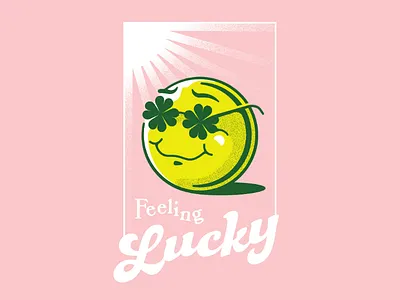 Feeling Lucky curvy font design illustration lucky smile smiley