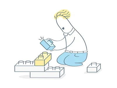 Project development building cartoon character concept creative creativity cubes cute design development funny game guy idea illustration learn lego project structure toy