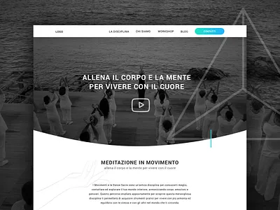 Simple Yoga and b&w Header boostrap design html illustration ios landing layout layout web responsive sketch ui ux web design webdesign