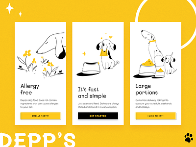Deppa Dog Food app art dachshund delivery design dog flat food fresh icon illustration kitchen pet products sketch ui ux vector