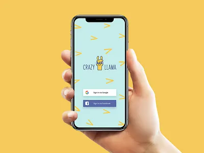 Crazy Llama app blue branding charachter design llama logo logotype minimal splash screen vector yellow