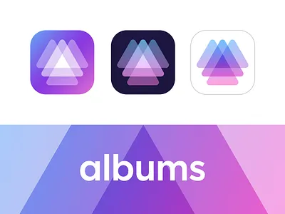 Albums logo concept 03 ( for sale ) branding logos icon crypto social network modern connection album photos triangle expansion layers