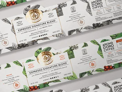 Aroma d'Oro pt.2 branding coffee label design
