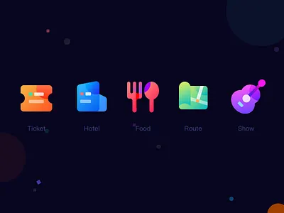Travel Icons food hotel icons route show ticket travel travel app travel icons