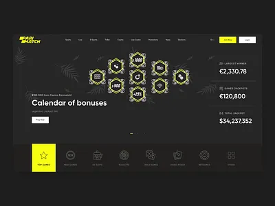 Parimatch — Concept Redesign art branding casino clean clean design design flat game minimal redesign roulette slot slot design type typography ui ux web website