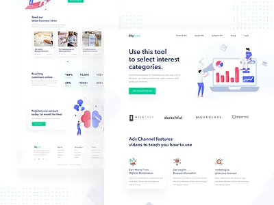 Conceptual Ads optimization Web UI branding design illustration illustration agency creative landing landingpage minimal flat minimal page minimal product shape product typography ui design ui ux web website design vector web webdesign website