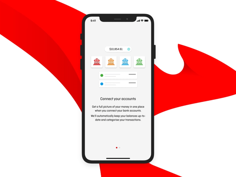 Design Challenge - Qantas Money - Onboarding Screens after effects animation design design challenge illustration iphone x lottie onboarding open banking qantas sketch
