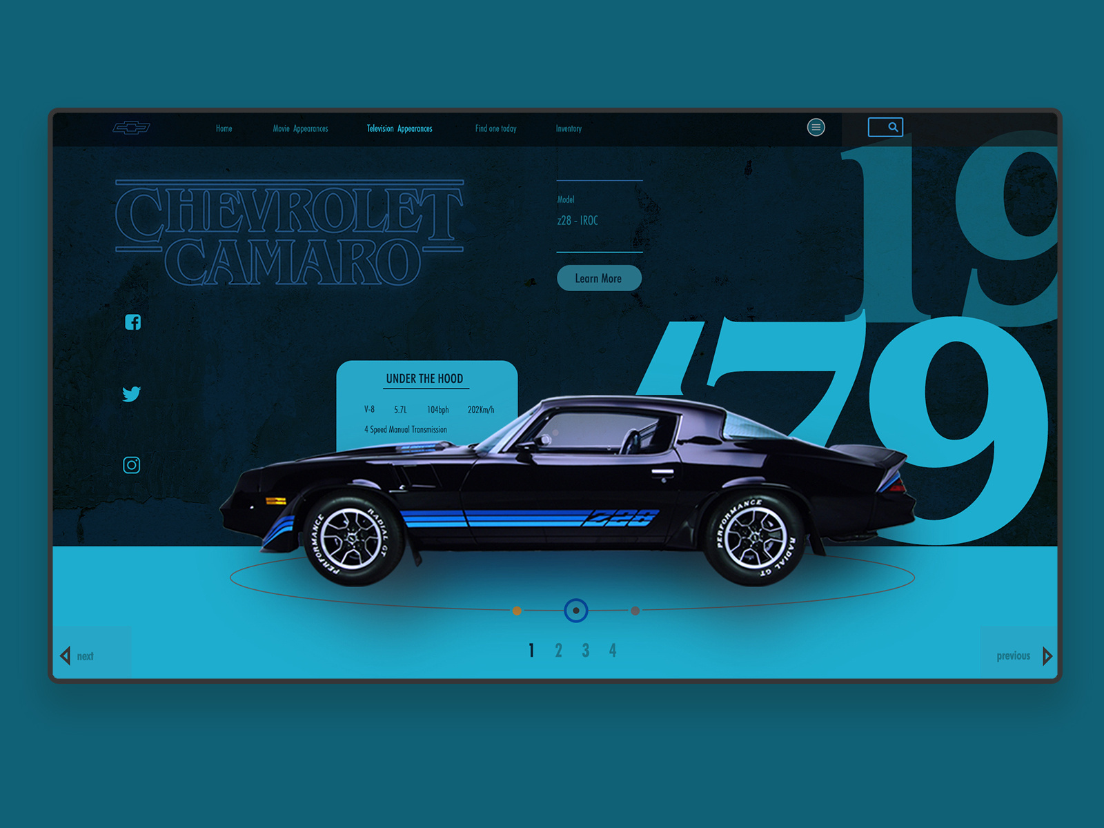 Example of STRANGER THINGS CAMARO - Car Finder Concept