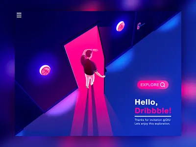 Hello dribbble! design illustration ui