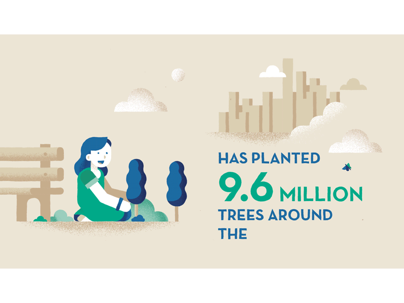 Timberland - Playgreen 1 animated gif city gif girl illustration motion design nature sailhostudio tree