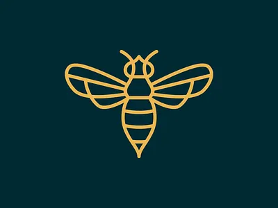 Bee logo design concept. animal bee bumblebee elegant flower fly honey honeycomb insect line logo nature sweet vector yellow