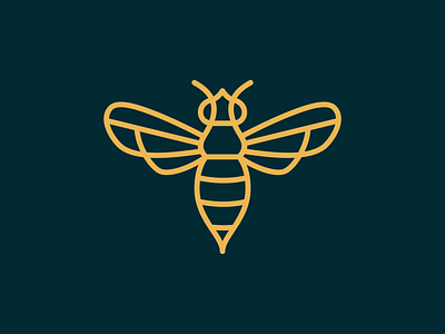 Bee logo design concept. animal bee bumblebee elegant flower fly honey honeycomb insect line logo nature sweet vector yellow