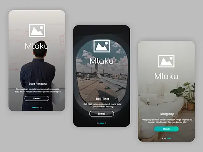 Onboarding Travel App android gitsngulik mlaku mlaku app mlakuapp on boarding onboarding senin kamis design seninkamisdesign todayilearn travel travel app ui uiux ux