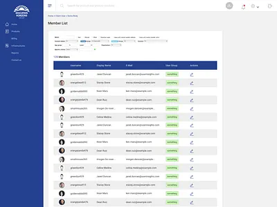 EHG Customer Portal - Member List branding branding design creative design photoshop ui ux