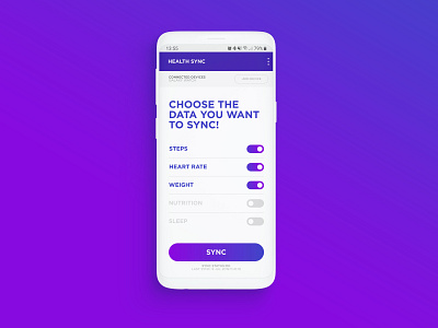 Health Sync data design sync ui