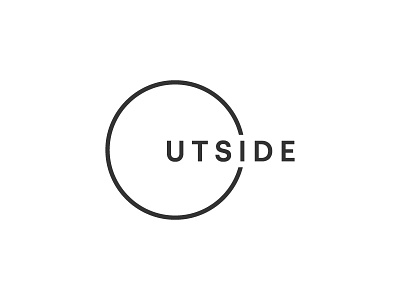 Outside black box icon letter letters logo mark out outside side symbol white wordmark