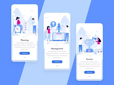 Onboarding For Project Management app cards