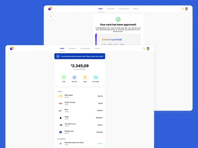 Wallet and Payment Application clean exchange money payment receive send simple ui ux web app web apps