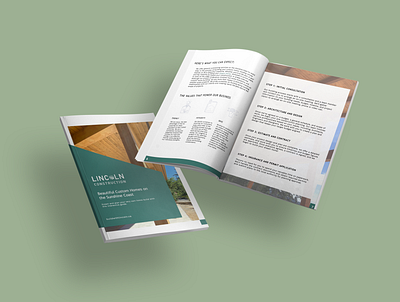 Lincoln Construction Workbook construction company information design layout layout design workbook workbook design