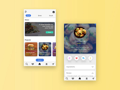 Food And Drink Mobile App UI Design branding food app food ui graphic design mobile app design mobile ui ui design uidesign uiux ux design uxdesign
